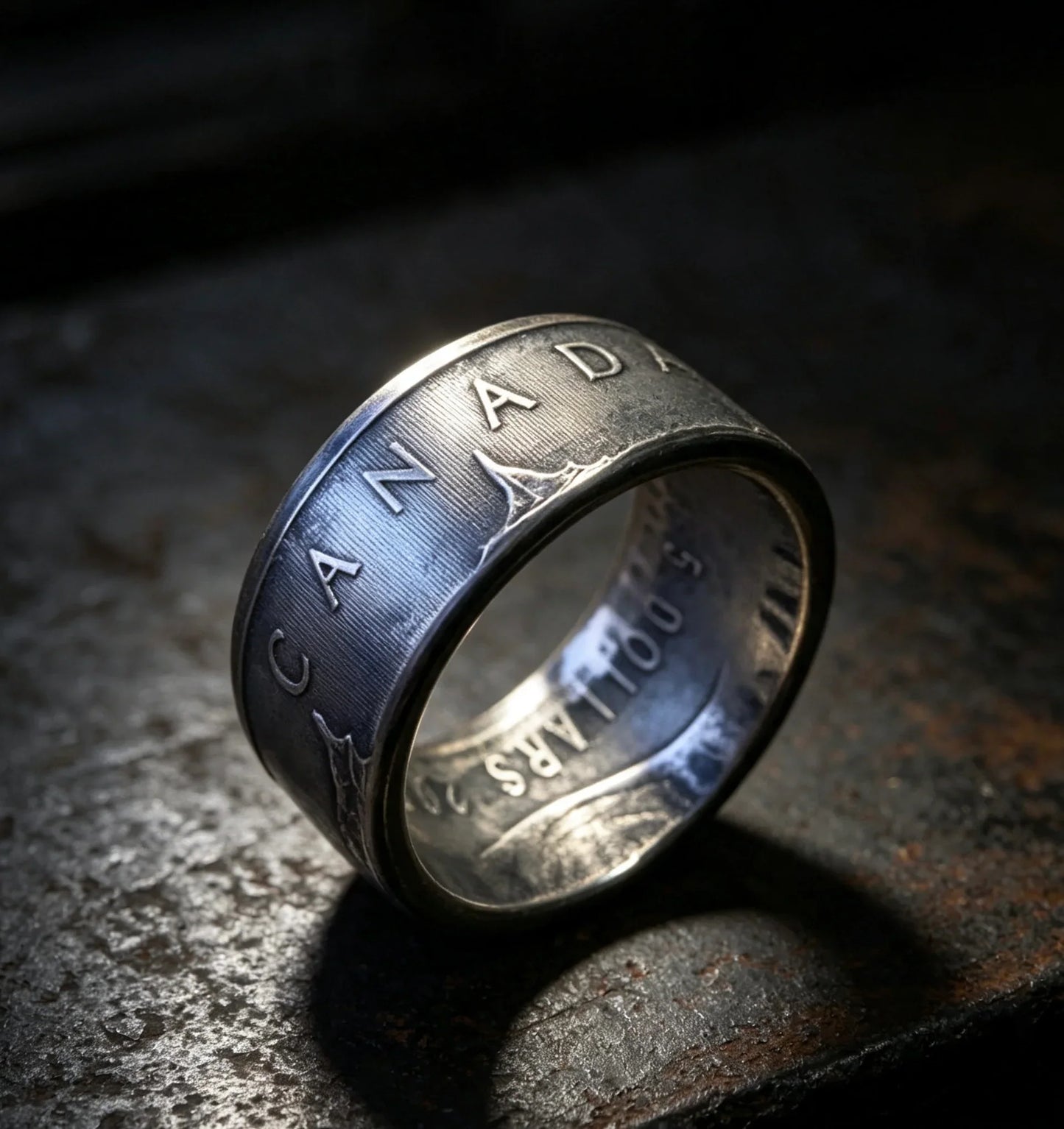 Hand‑Forged Canada Silver Maple Leaf Coin Ring | 1oz 999 Fine Silver Handmade Jewelry