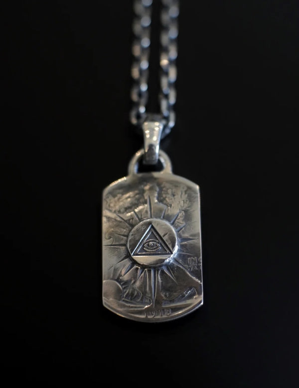 Mongolia Jewelry - Mongolian Craft Handmade Walking Liberty Silver Coin necklace