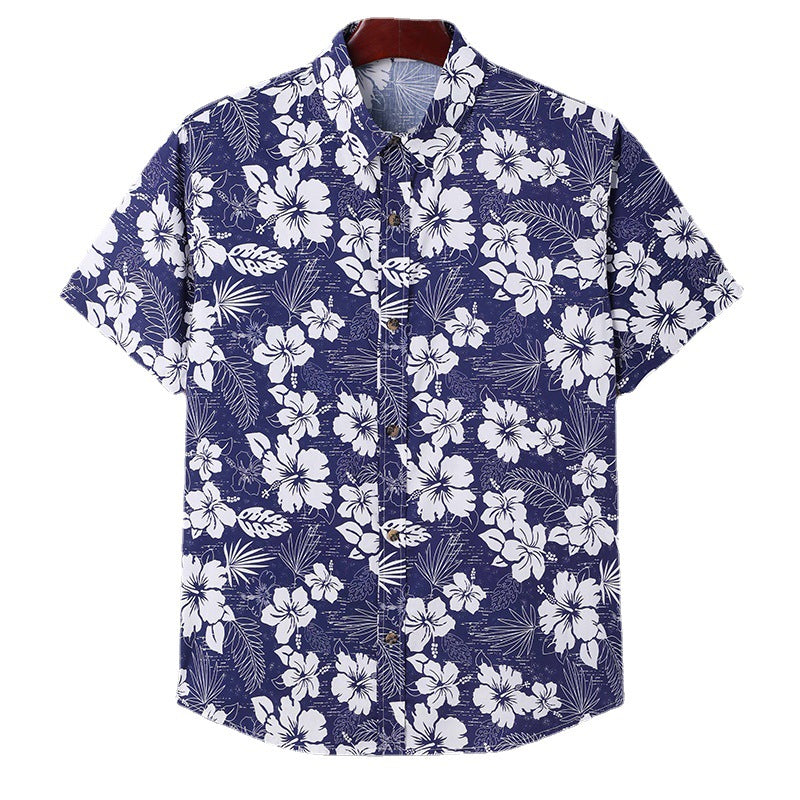 Mongolian Clothing - Hawaiian Floral Short Sleeve Shirt