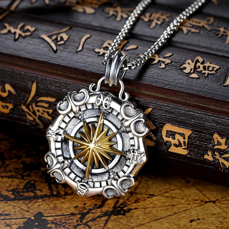 Mongolia Jewelry -Starry Sea Compass Necklace