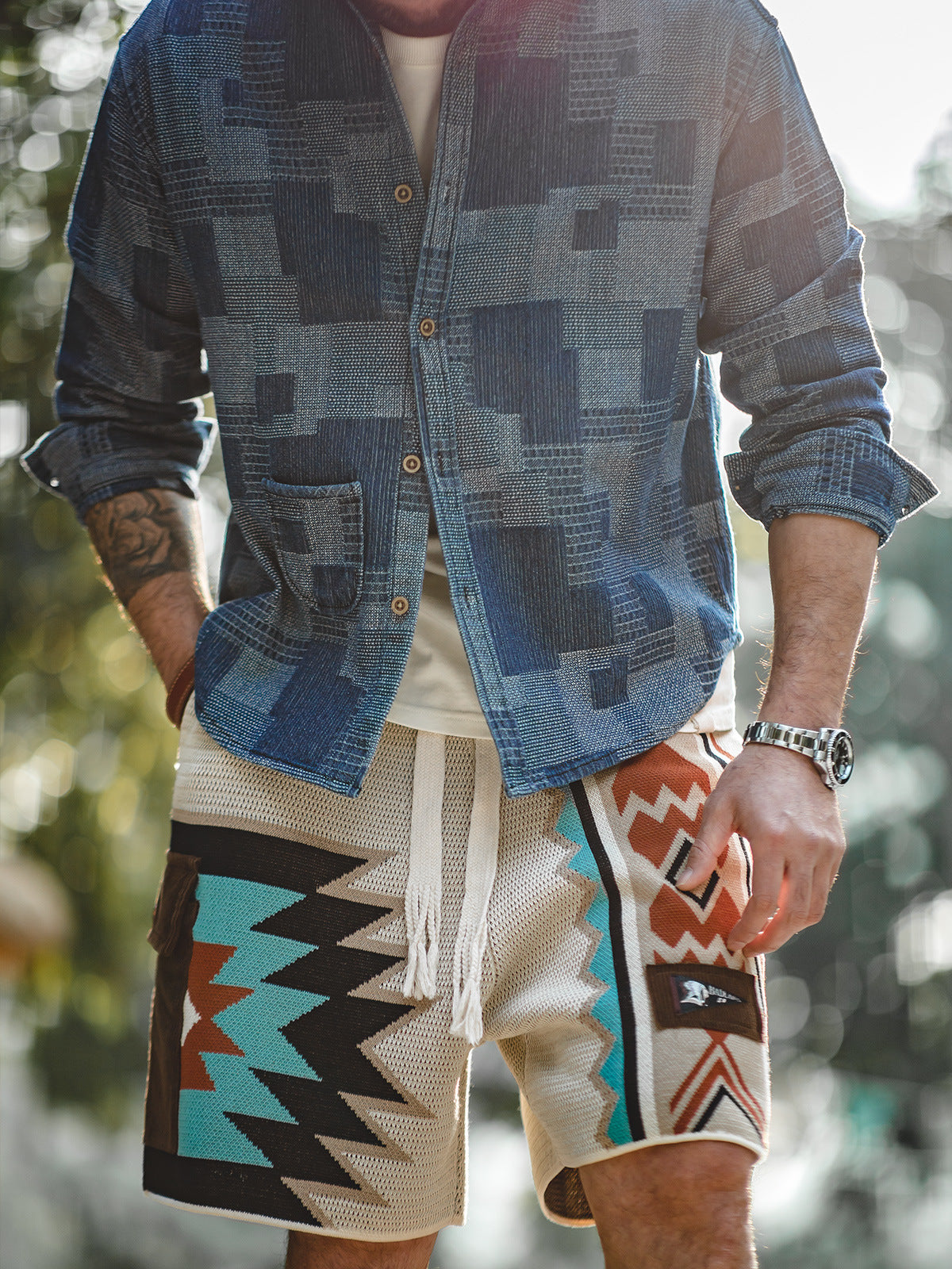 Mongolian Clothing -Graphic Print Shorts