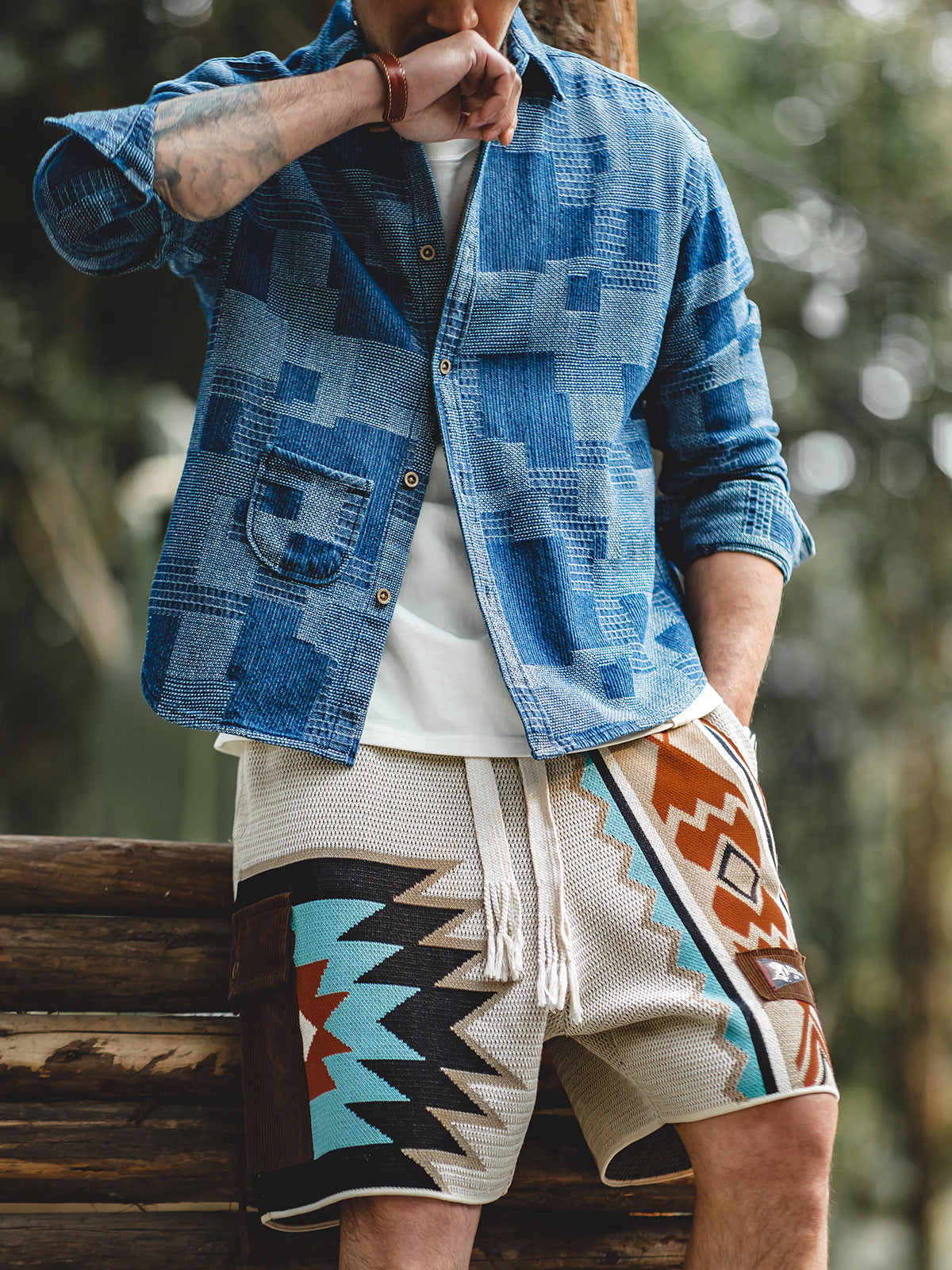 Mongolian Clothing -Graphic Print Shorts