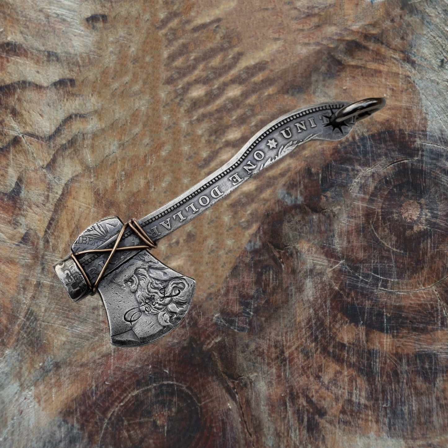 Mongolia Jewelry -Wear the Edge,Morgan Dollar Reforged as an Axe