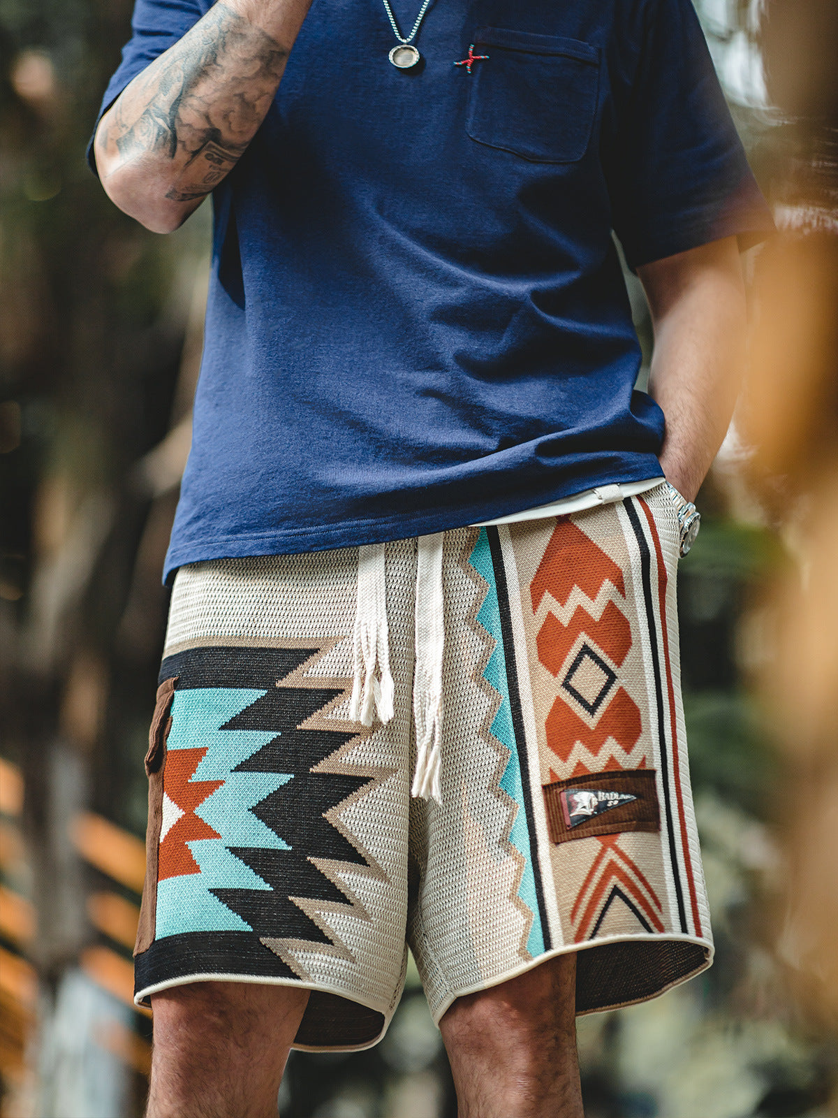 Mongolian Clothing -Graphic Print Shorts