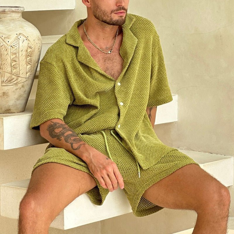 Mongolian Clothing - Men's Casual Two-Piece Set