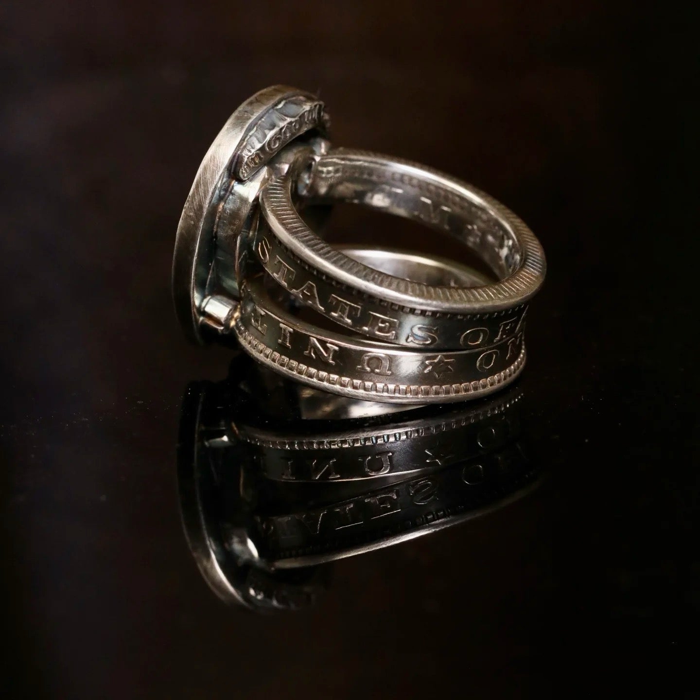 Mongolia Jewelry - Mongolian Handcrafted Horseshoe Morgan Silver Coin Ring
