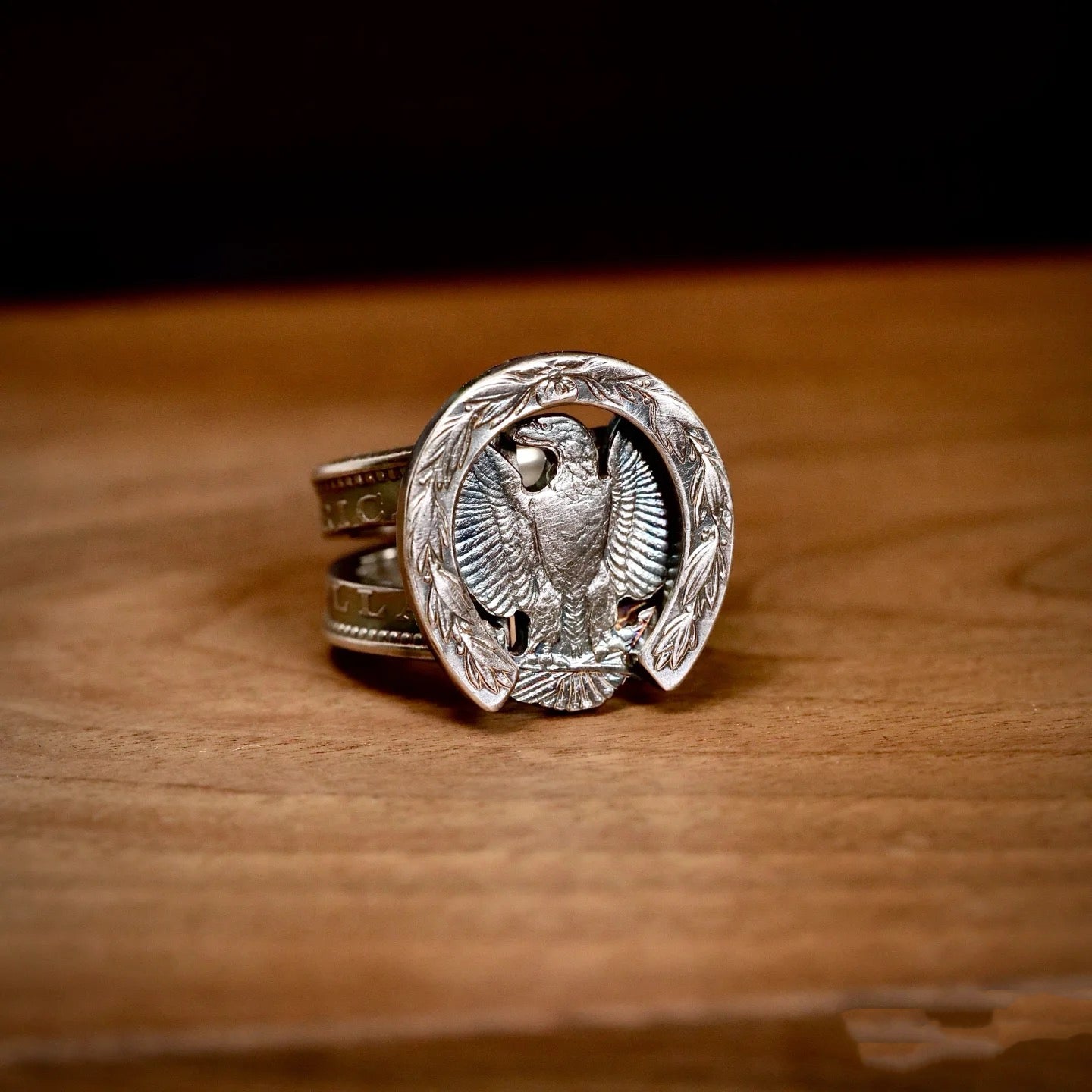 Mongolia Jewelry - Mongolian Handcrafted Horseshoe Morgan Silver Coin Ring