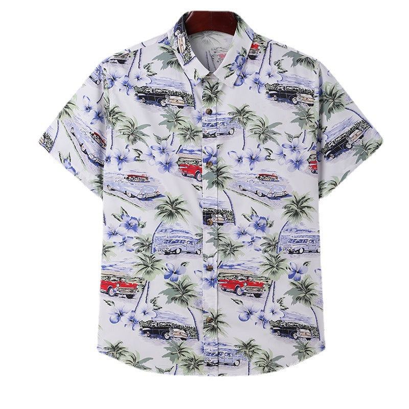 Mongolian Clothing - Hawaiian Floral Short Sleeve Shirt