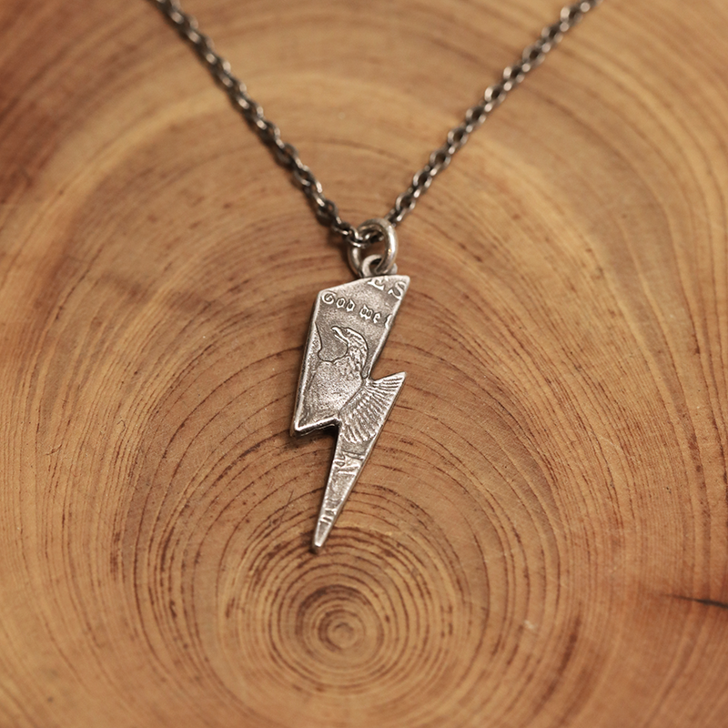 Mongolia Jewelry –Morgan Silver Coin Lightning Pendant