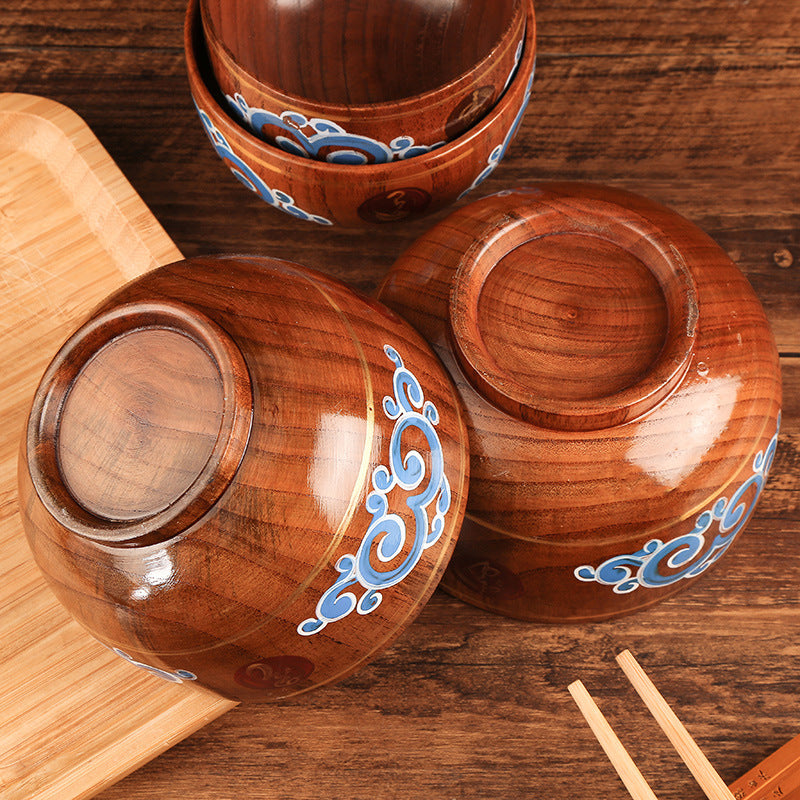 Mongolian Wooden Bowl - Wave