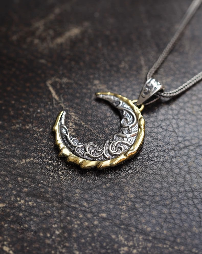 Mongolia Jewelry - Crescent Moon Necklace