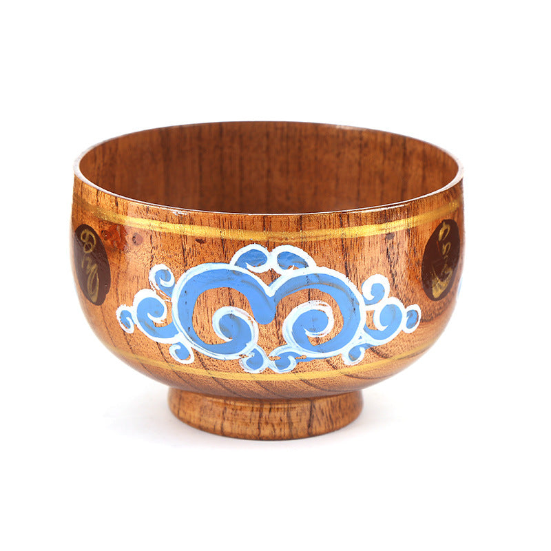 Mongolian Wooden Bowl - Wave