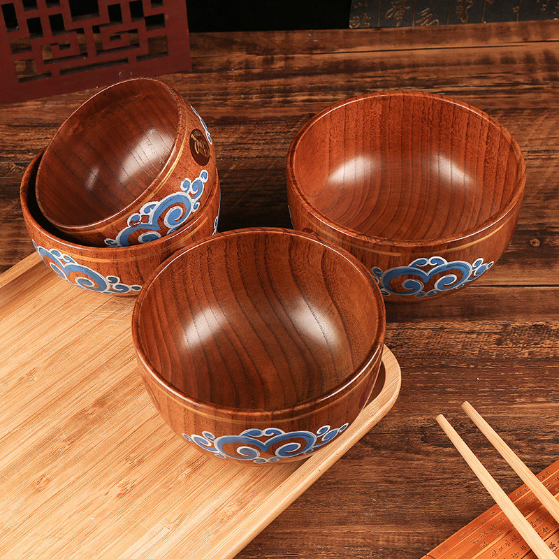 Mongolian Wooden Bowl - Wave