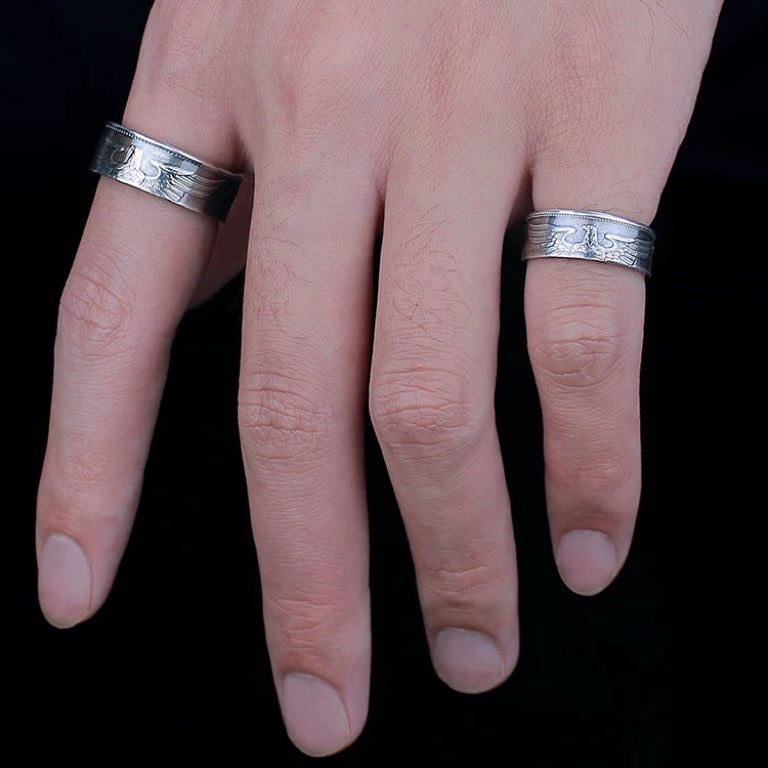 German Mark Silver Coin Ring