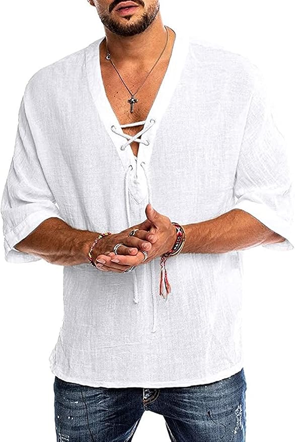 Mongolian Clothing -Lace-Up Front Shirt