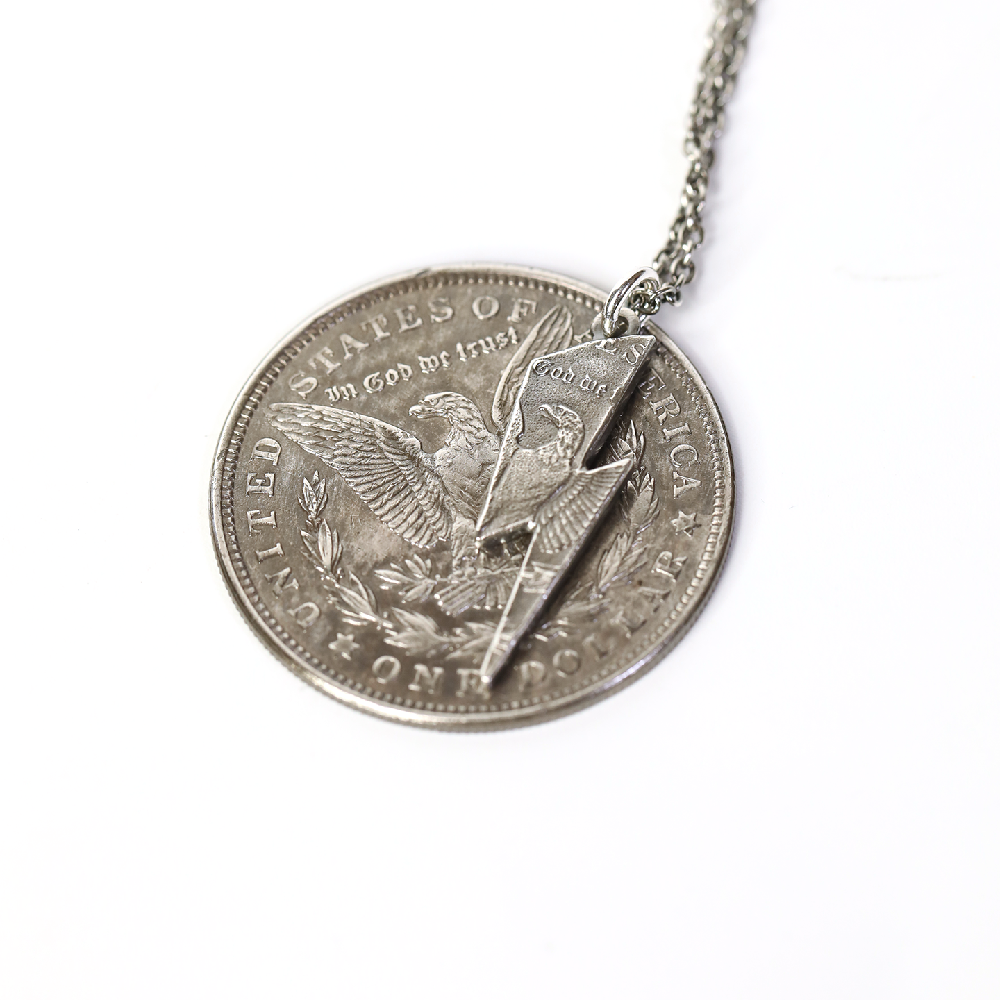 Mongolia Jewelry –Morgan Silver Coin Lightning Pendant