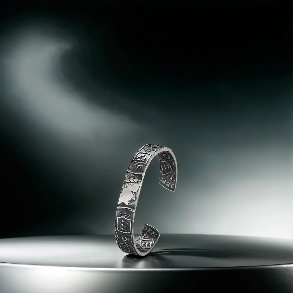 Mongolia Jewelry - Queen's Silver Coin Bangle