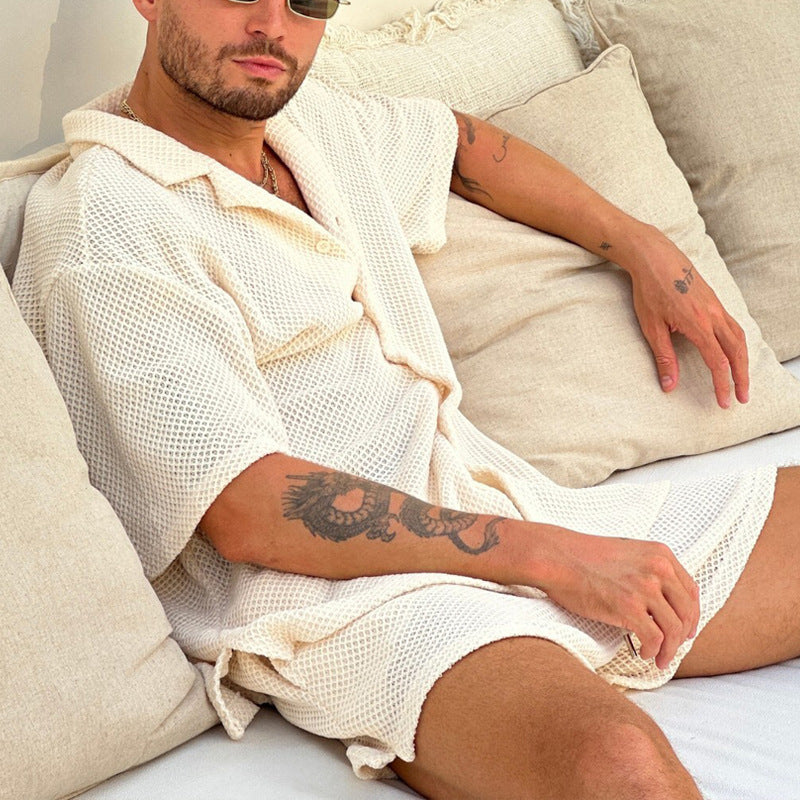 Mongolian Clothing - Men's Casual Two-Piece Set