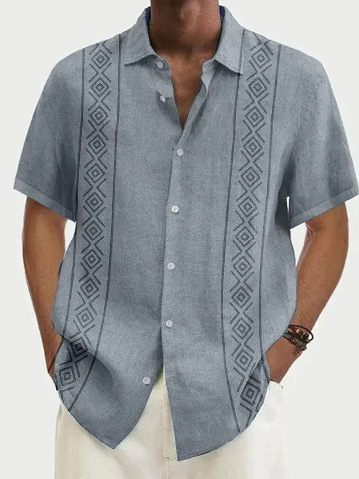 Mongolian Clothing - Vacation Hawaiian Style Men's Short Sleeve Shirt