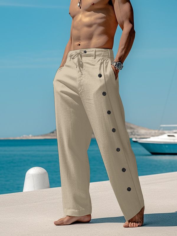 Mongolian Clothing - Cotton-Linen Beach Pants