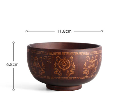 Mongolian Wooden Bowl - Totem