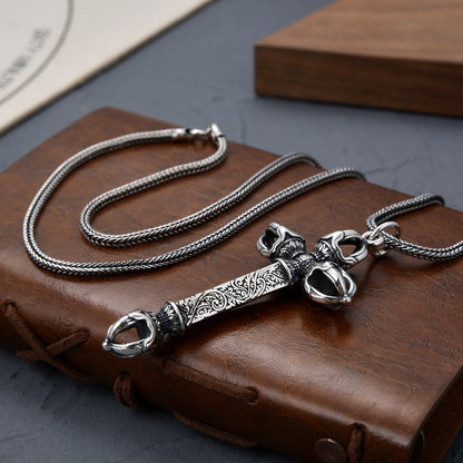 Mongolia Jewelry - Tough Guy Style Cross Vajra Pestle Dharma Pendant