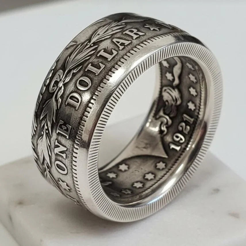 1921 Morgan silver coin ring