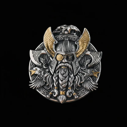 Necklace featuring a portrait of Odin the All-Father- crafted from an antique silver coin