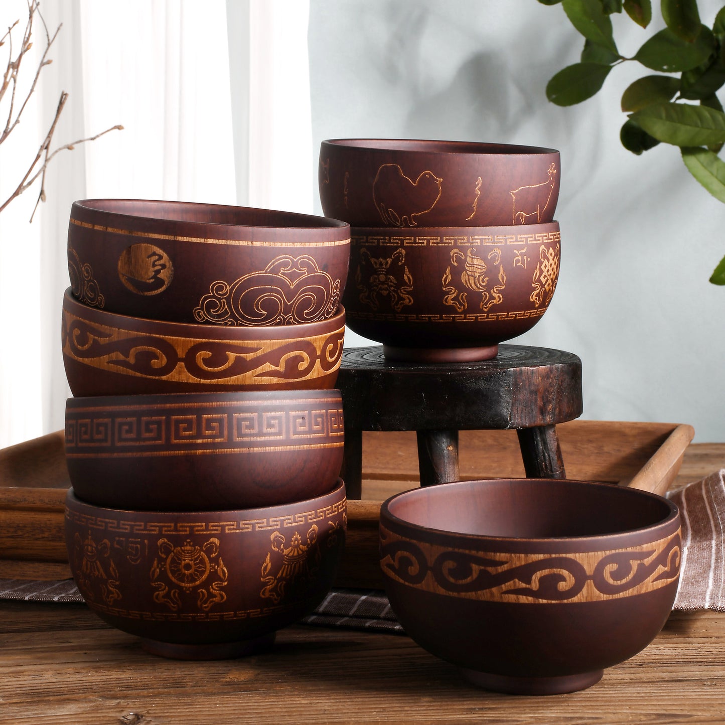 Mongolian Wooden Bowl - Totem