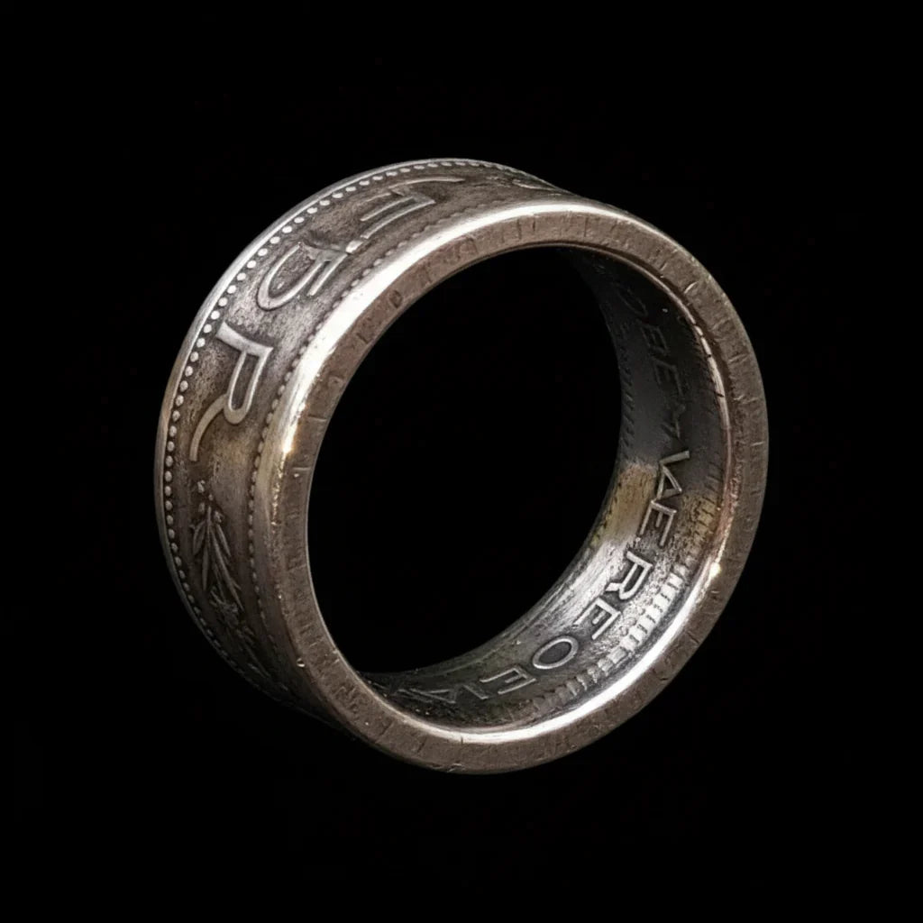 835Sliver Switzerland 5 Francs Coin Ring