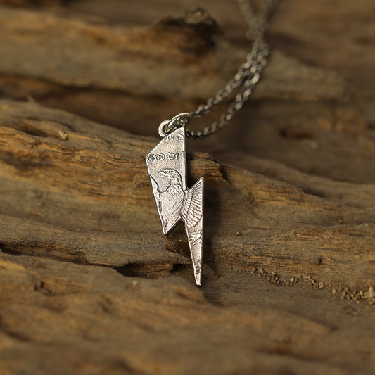 Mongolia Jewelry –Morgan Silver Coin Lightning Pendant