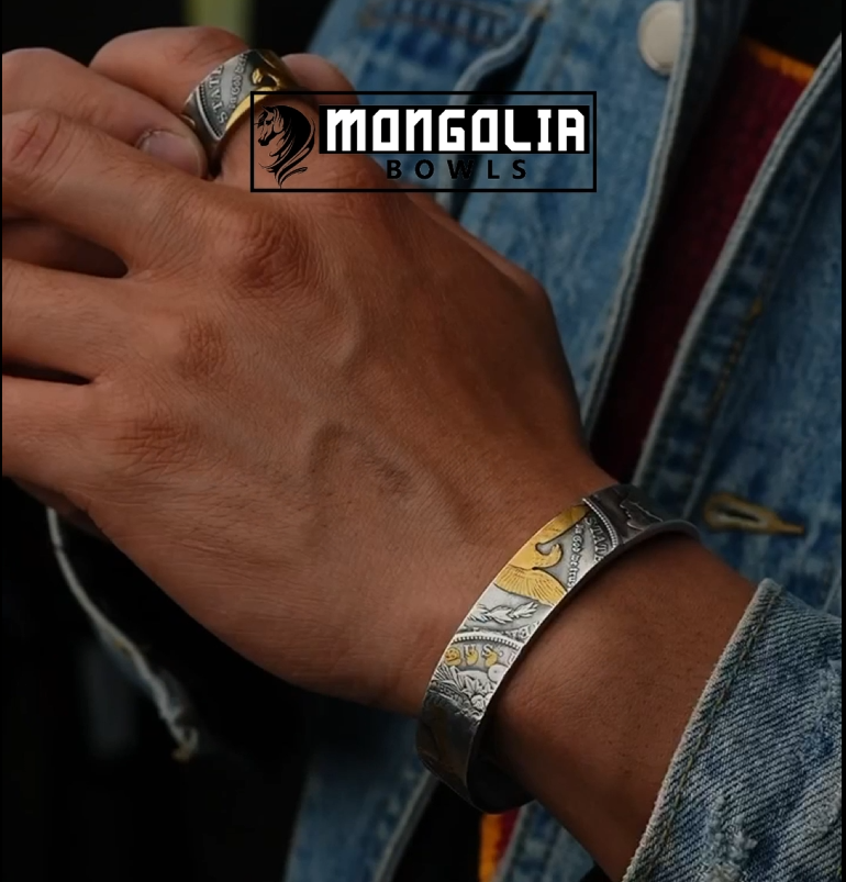 Mongolia Jewelry - Mongolian Craft Handmade Morgan Silver Coin Bangle/Ring