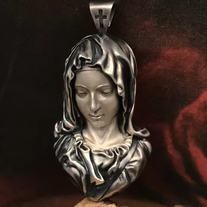 Mongolia Jewelry - Virgin Mary/Jesus Necklace