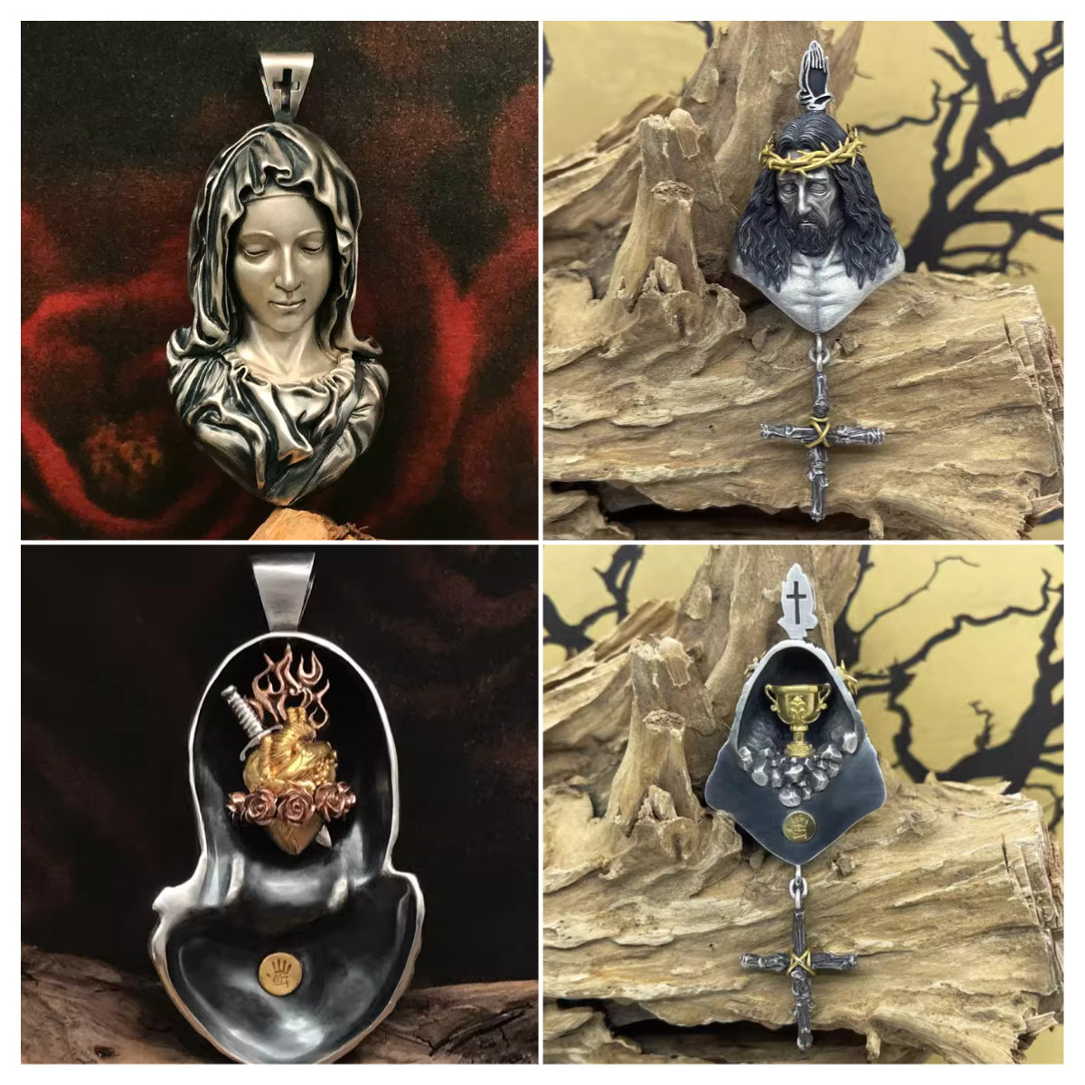 Mongolia Jewelry - Virgin Mary/Jesus Necklace