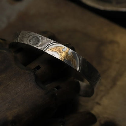 Mongolia Jewelry - Latest German Mark Silver Coin bangle