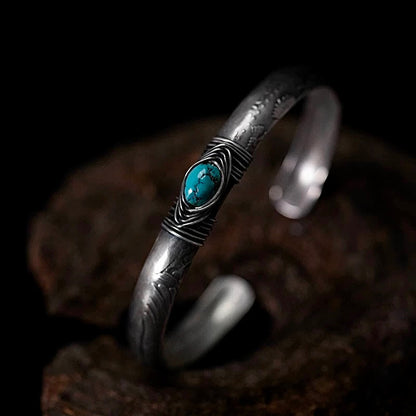 US Half Dollar Coin Turquoise Bangle