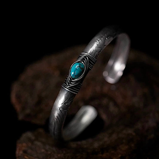 US Half Dollar Coin Turquoise Bangle