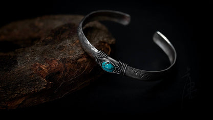 US Half Dollar Coin Turquoise Bangle