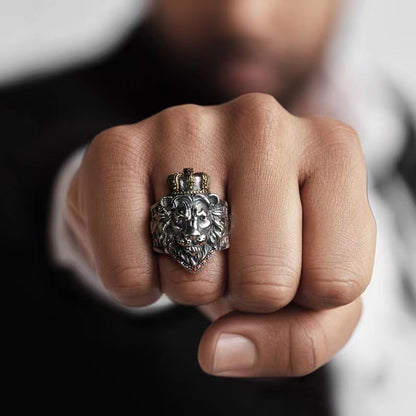 Mongolia Jewelry-Crown Lion Ring