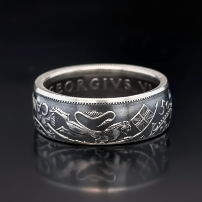 Blue Diamond Canadian Coin Ring