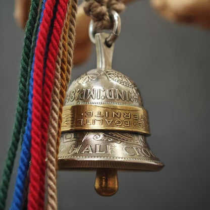 Mongolian Pendant - Vintage British Coin Bell ,Pendant, Charm or Keychain