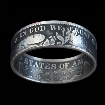 1911 Barber Quarter Dollar Coin Ring | Hand-Forged U.S. Silver Coin Ring