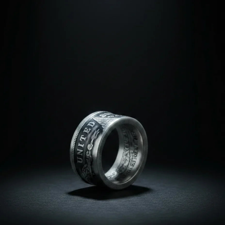 1921 Morgan silver coin ring