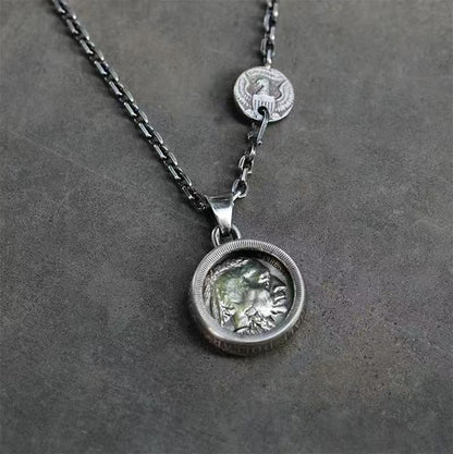 Mongolia Jewelry - American Buffalo Silver Coin Necklace