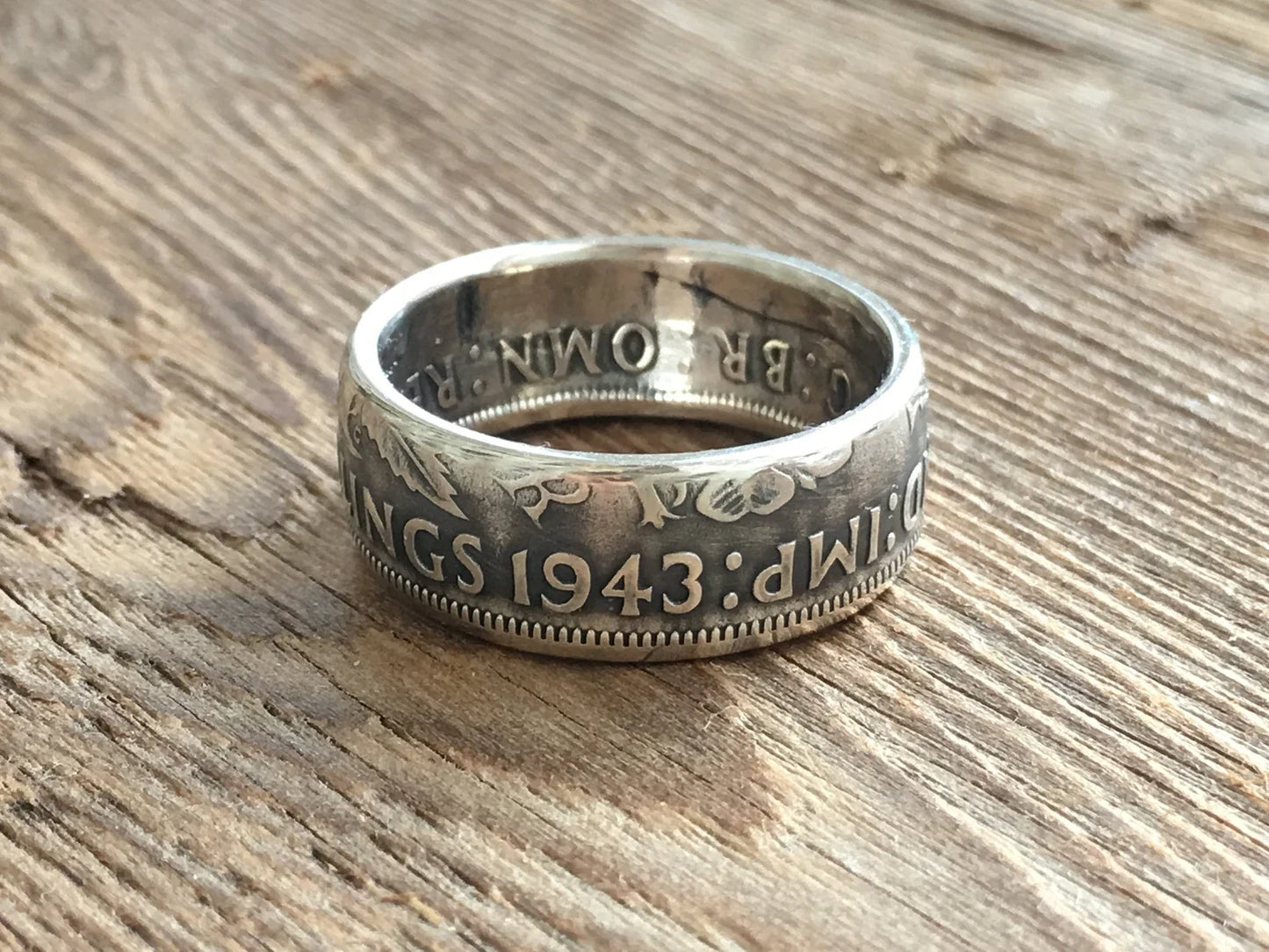 British Silver Coin Ring - Two Shillings - Handcrafted - Great Britain - United Kingdom - UK Coin Rings