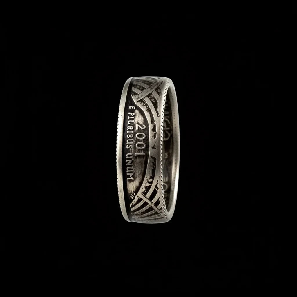 Silver Kentucky Quarter Ring– Adjustable Open Design | One Size Fits Most