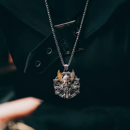 Necklace featuring a portrait of Odin the All-Father- crafted from an antique silver coin