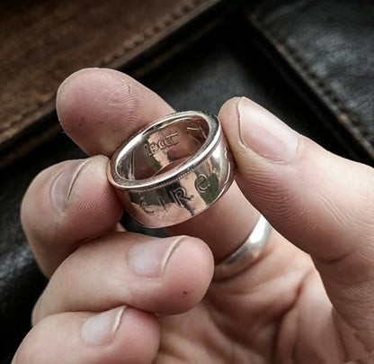 Authentic Irish Eire Florin Coin Ring（999 Fine Silver ）