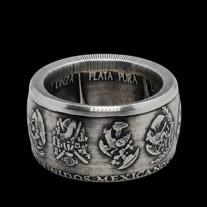Mexican Silver Libertad Coin Ring | 1 oz Plata Pura | Handcrafted