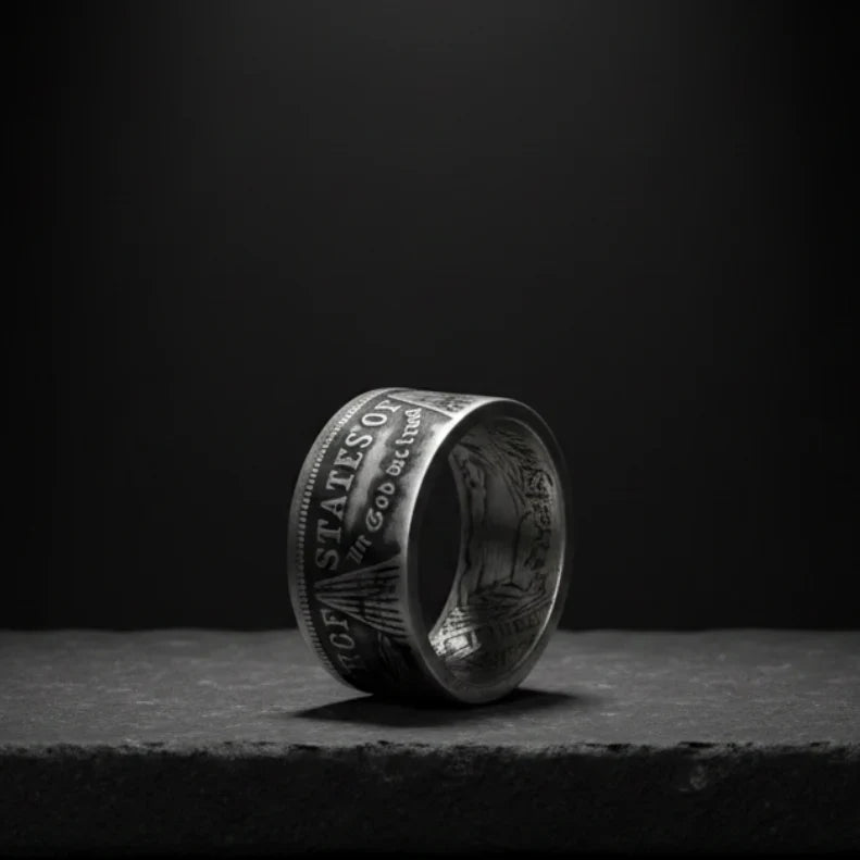 1921 Morgan silver coin ring
